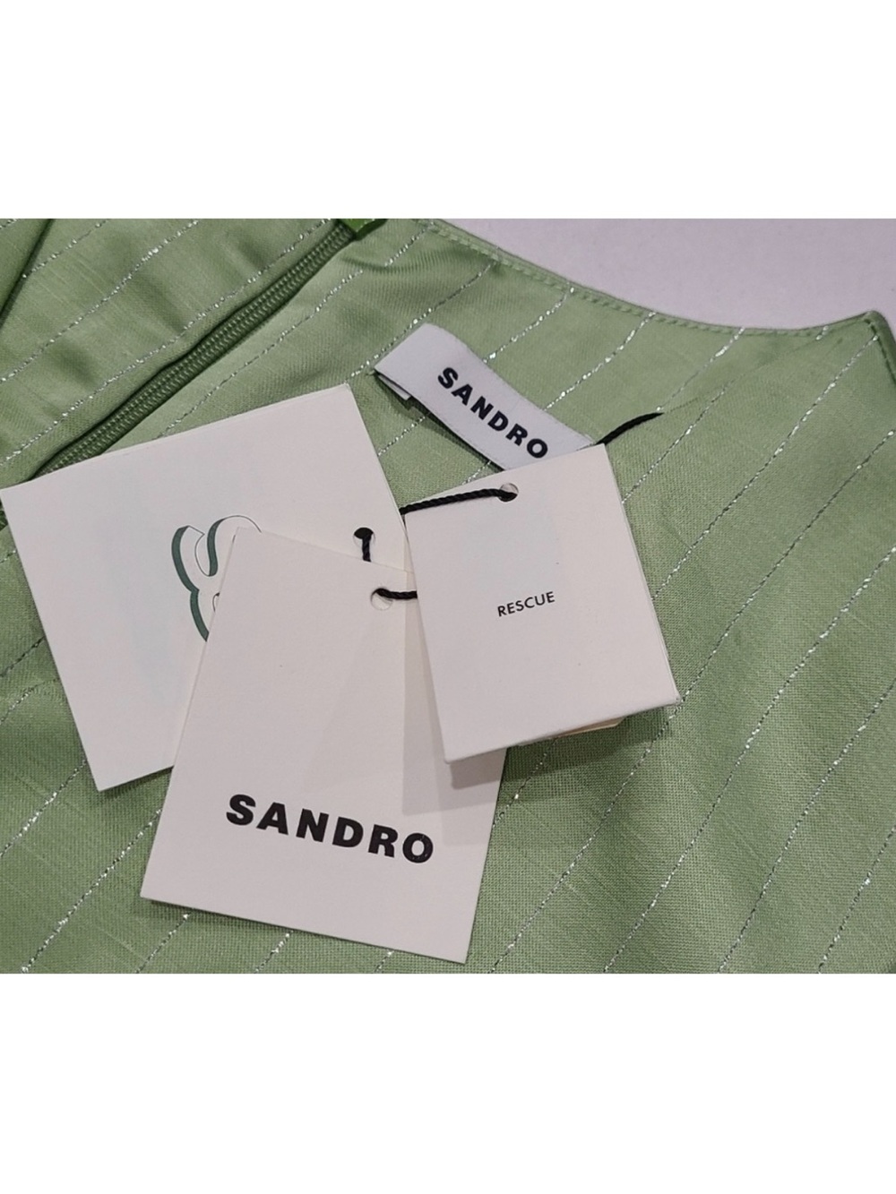 Sandro Sleeveless Light Green Midi Dress in size 38. NWT - Picture 5 of 5